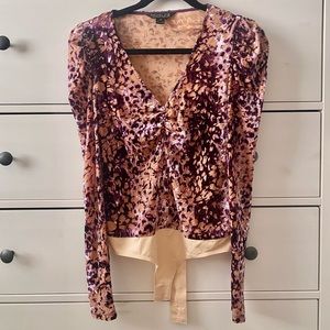 Rachel Zoe Crushed Velvet Petal Bodysuit